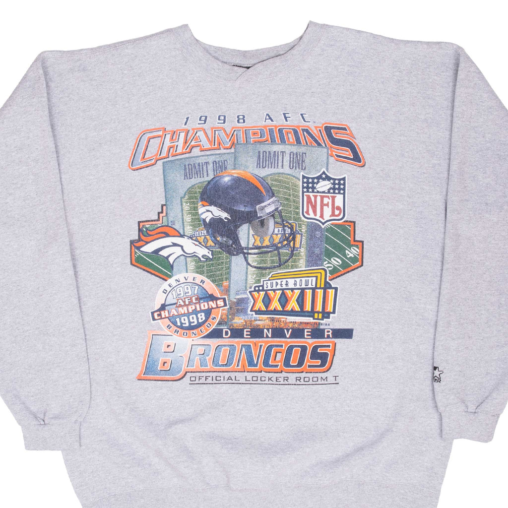 Vintage Nfl Denver Broncos Super Bowl 1999 Starter Sweatshirt Size XL Made In Usa