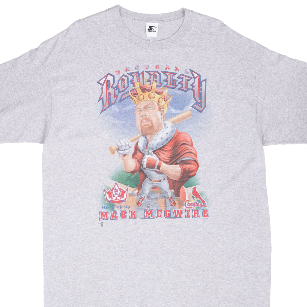 Vintage Mlb St Louis Cardinals Royalty Mark Mcgwire 1990S Starter Tee Shirt Size XL With Single Stitch Sleeves