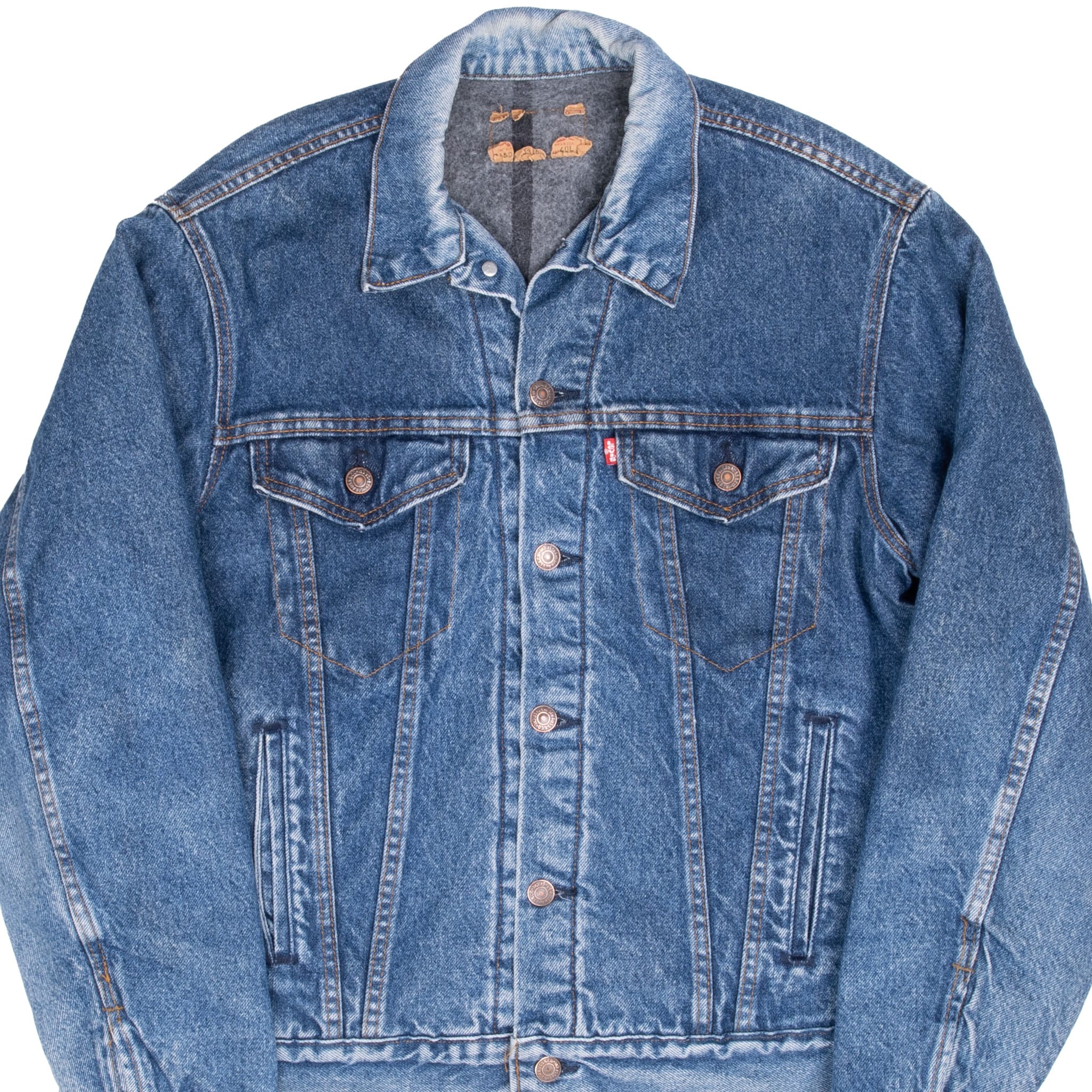 VINTAGE LEVIS INDIGO BLUE 4 POCKETS BLANKET LINED JACKET SIZE 40L 1980S MADE USA