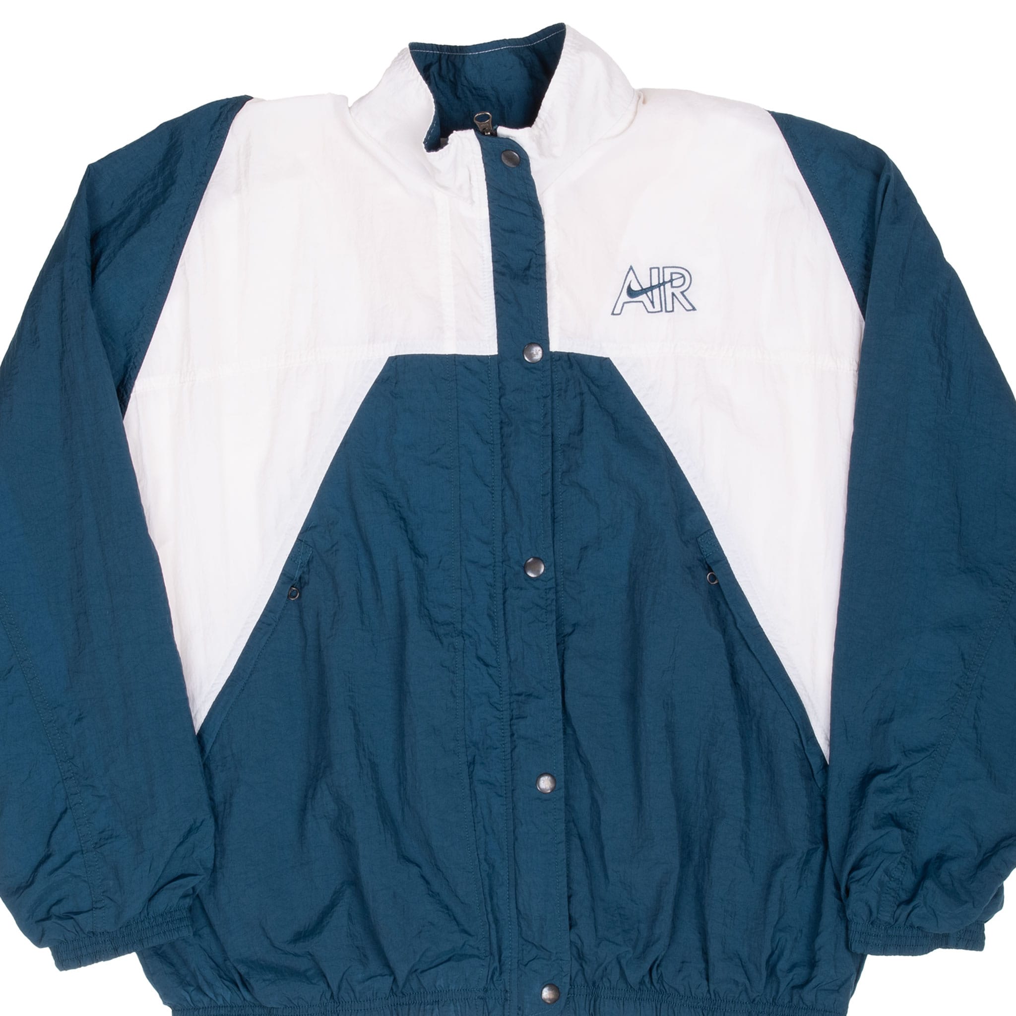 VINTAGE NIKE AIR BLUE WHITE WINDBREAKER JACKET 1990S XL WOMEN