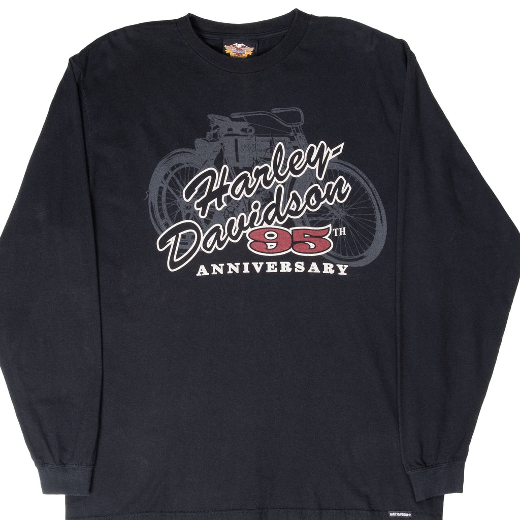 VINTAGE HARLEY DAVIDSON 95TH ANNIVERSARY LONG SLEEVE TEE SHIRT 1998 MEDIUM