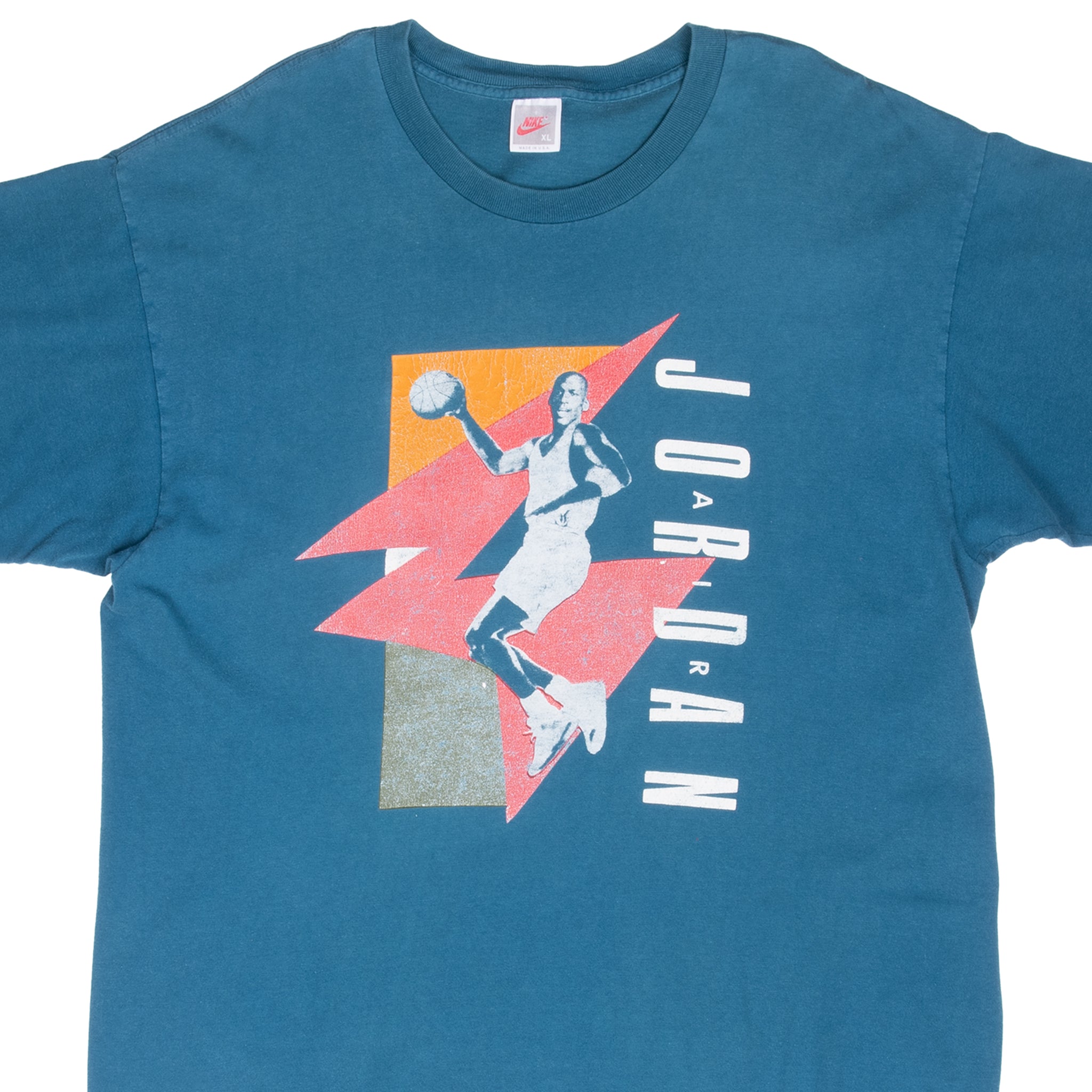 Vintage Nike Air Jordan Red Tee Shirt 1990S Size Xl Made In Usa