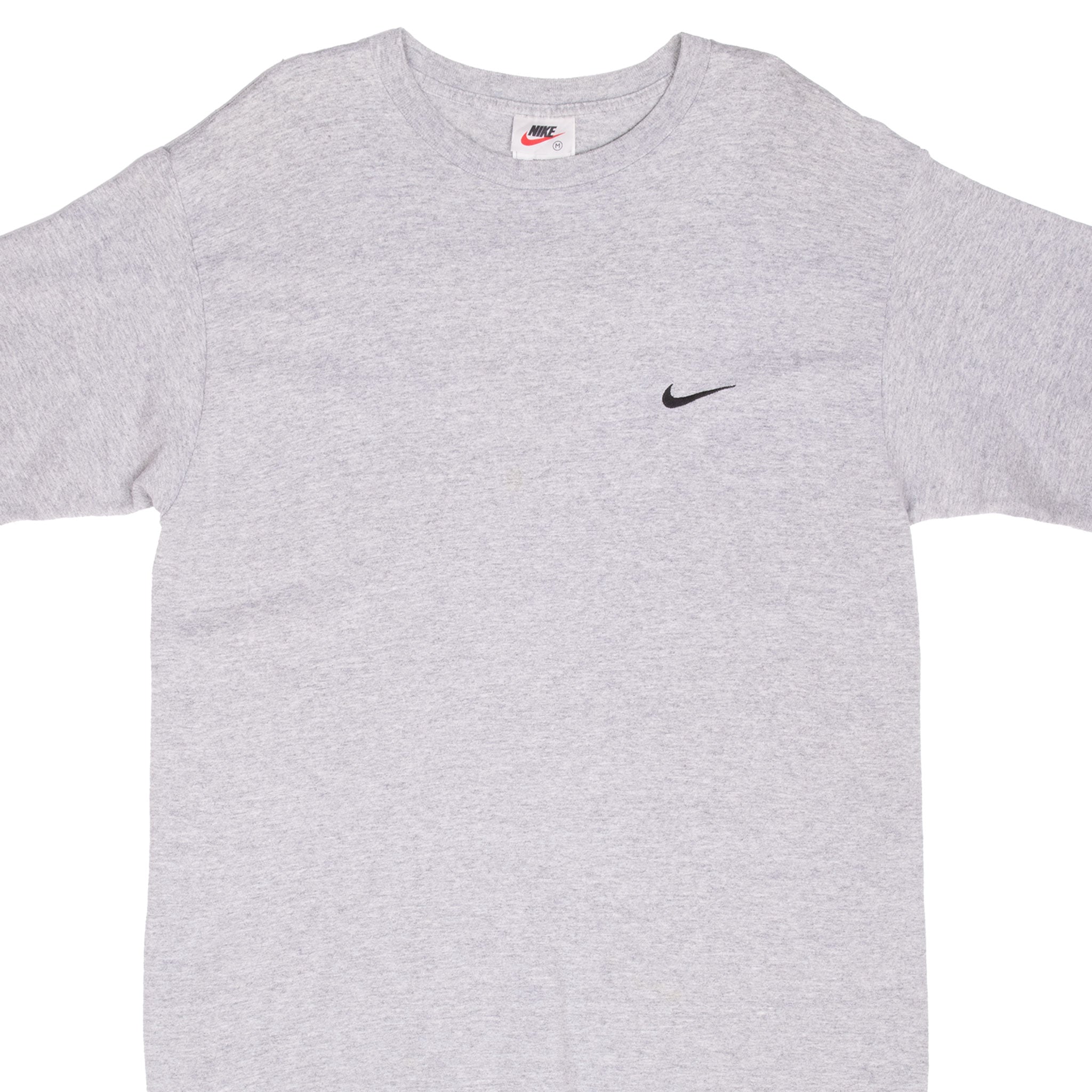 Vintage Nike Classic Swoosh Grey Tee Shirt 1990S Size Medium Made In Usa