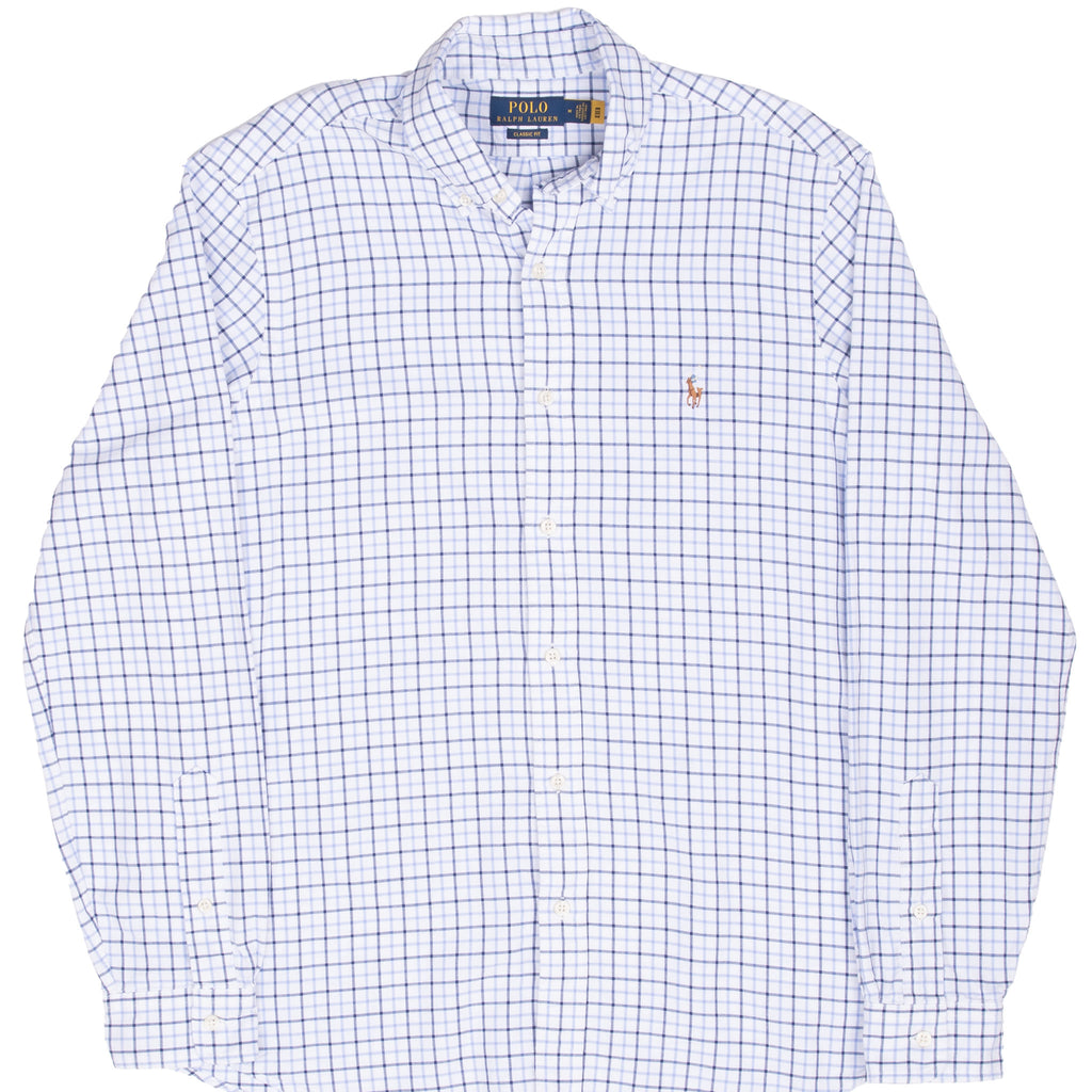 Vintage Ralph Lauren Blue Plaid Shirt Size Medium