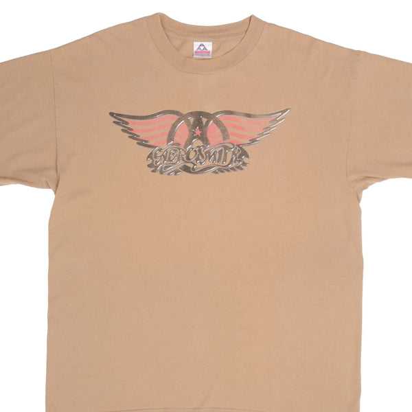 Vintage Aerosmith Nothing Can Stop This Rock World Tour 1999 Tee Shirt Size XL 