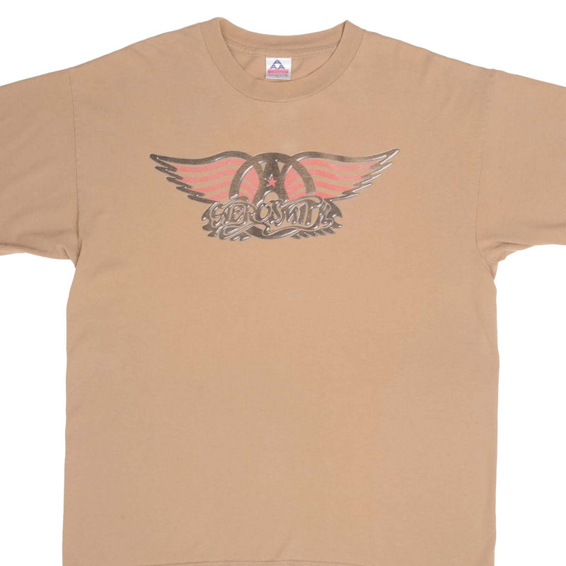 Vintage Aerosmith Nothing Can Stop This Rock World Tour 1999 Tee Shirt Size XL 