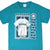 Front of teal Seattle Mariners T-shirt with jersey and vertical team graphic