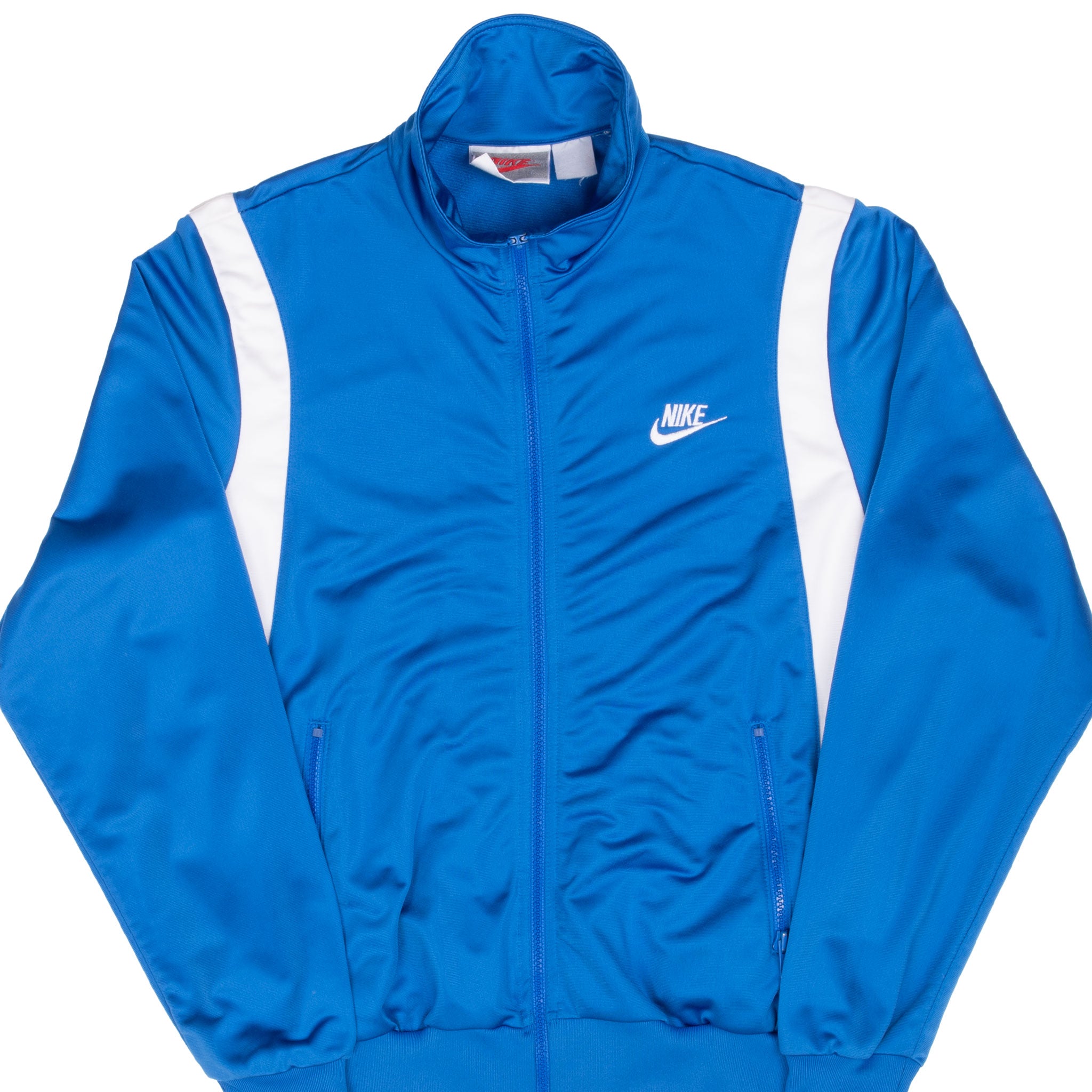 Vintage Nike Swoosh White Blue Tracksuit Jacket Late 1980S Size Large