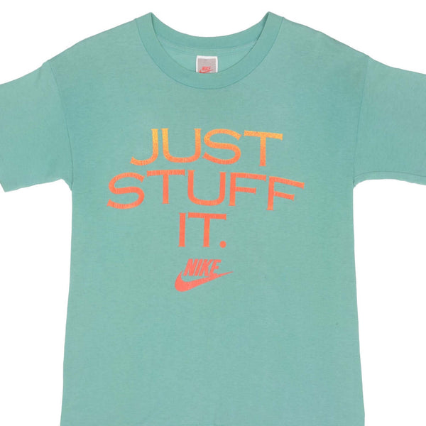 Vintage Nike Just Stuff It 1980s Tee Shirt Size Small Made In USA With Single Stitch Sleeves
