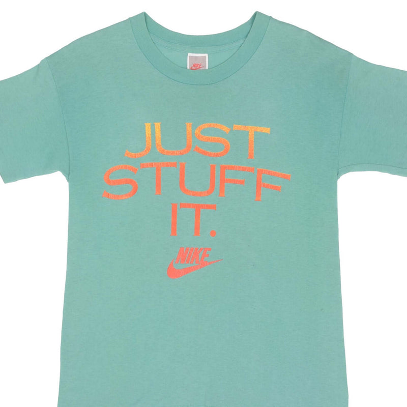 Vintage Nike Just Stuff It 1980s Tee Shirt Size Small Made In USA With Single Stitch Sleeves