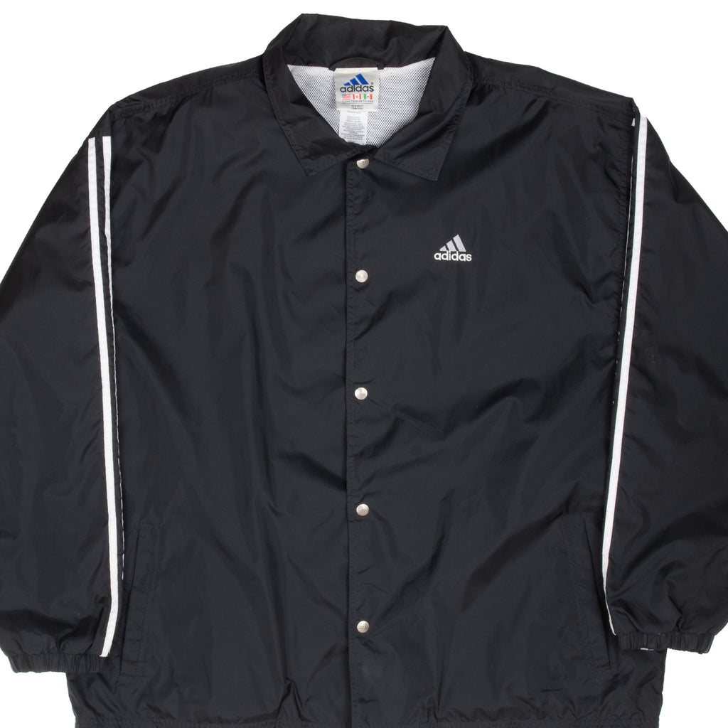 Vintage Adidas Black Windbreaker Jacket 1990S Size XL