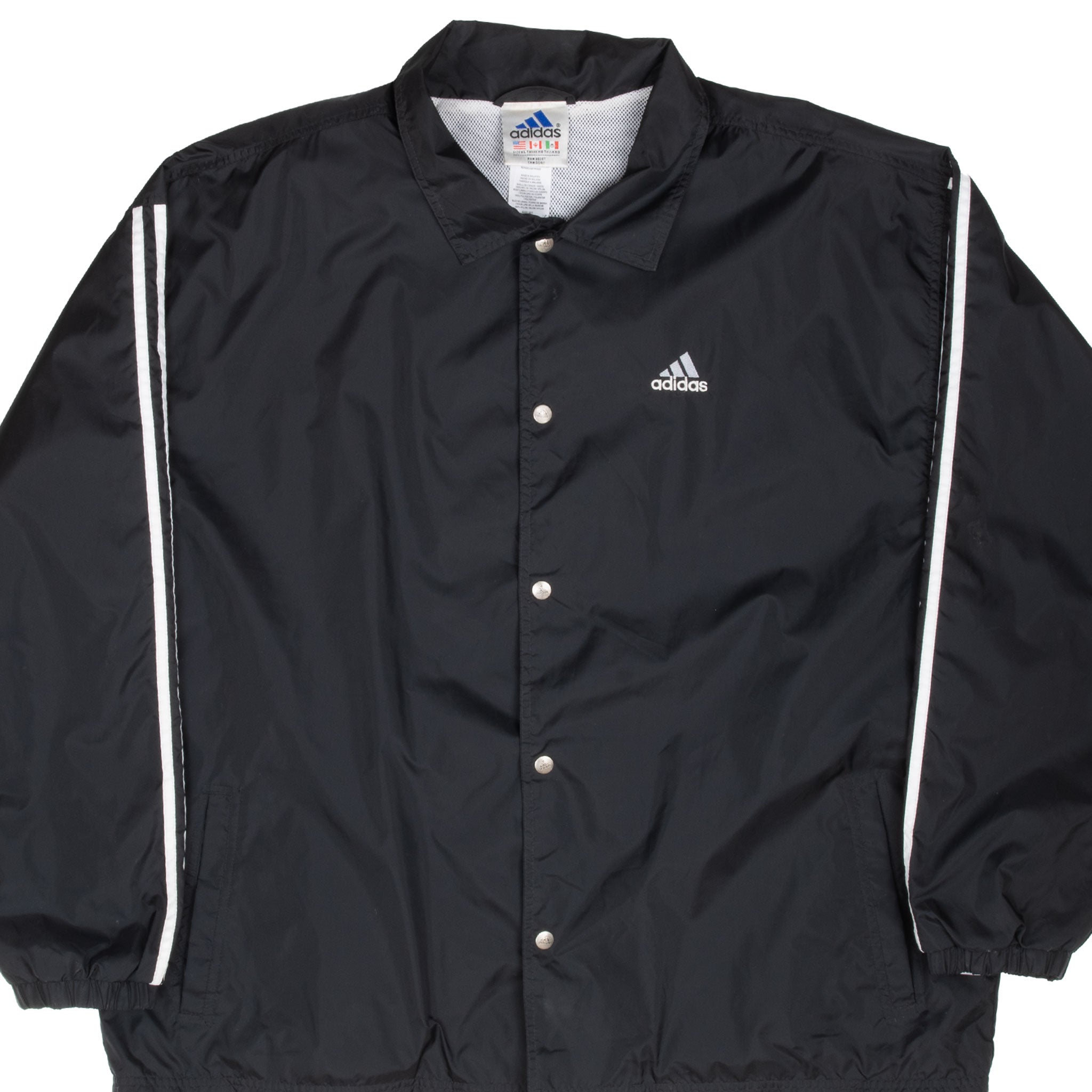 Vintage Adidas Black Windbreaker Jacket 1990S Size XL
