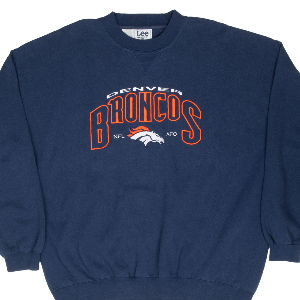 Vintage Nfl Denver Broncos Embroidered Sweatshirt 1990S Size 2XL