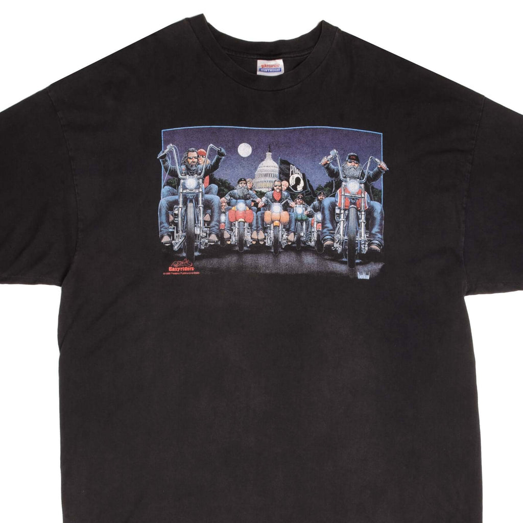 Vintage Black Easy Riders POW MIA Dallas Size 2XL 