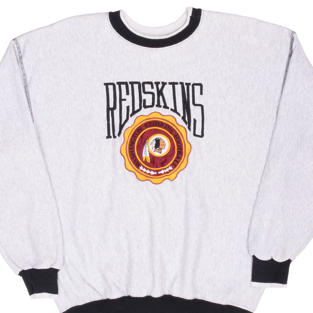 VINTAGE NFL WASHINGTON REDSKINS EMBROIDERED SWEATSHIRT 1990S LARGE MADE USA