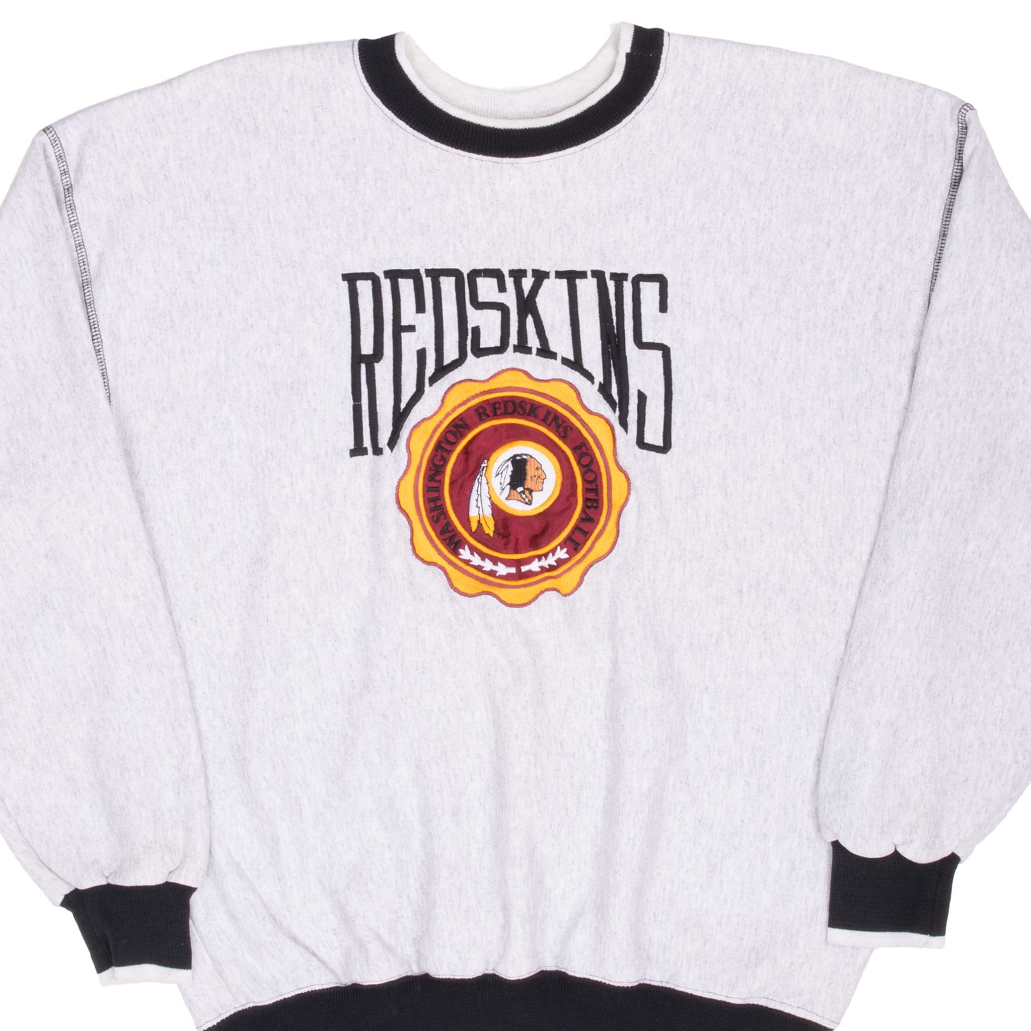 VINTAGE NFL WASHINGTON REDSKINS EMBROIDERED SWEATSHIRT 1990S LARGE MADE USA