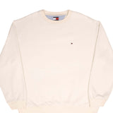 Vintage Tommy Hilfiger Cream Crewneck Sweatshirt 2000S Size XL