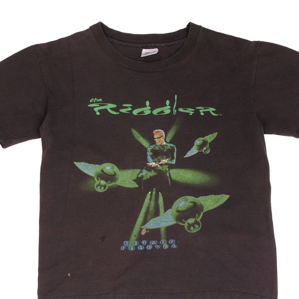 Vintage Dc Comics The Riddler Batman Forever Tee Shirt 1996 Size XL Youth Made In USA With Single Stitch Sleeves