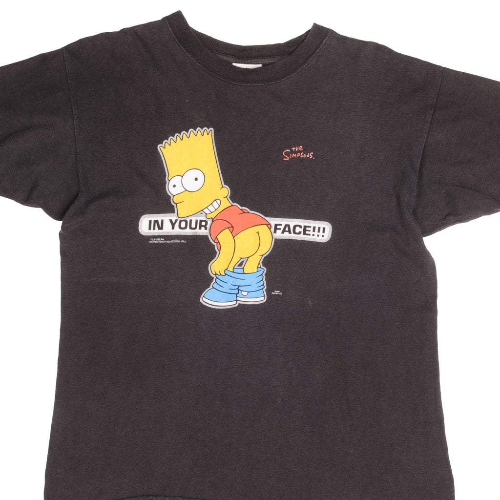 Vintage The Simpsons Bart In Your Face Tee Shirt 1999 Size Medium