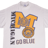 Vintage University Of Michigan Go Blue Tee Shirt 1990s Size XL With Single Stitch Sleeves