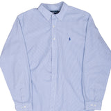 Vintage Ralph Lauren Blue Plaid Shirt 1990S Size XL