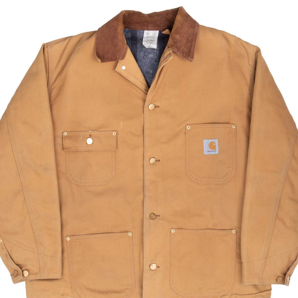 Vintage Carhartt Michigan Style Blanket Lined 6Blc Brown Jacket 1990S Size XL Union Made in USA
