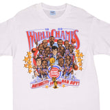 Vintage NBA Detroit Pistons World Champions 1989 Tee Shirt Size Medium Made In USA With Single Stitch Sleeves