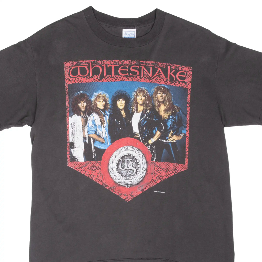 Vintage Whitesnake North Amercian Tour 1987 Tee Shirt Large Made In Usa With Single Stitch Sleeves