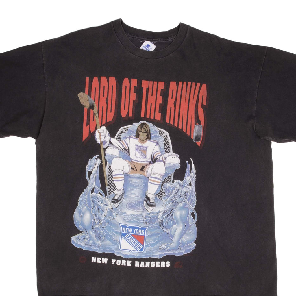 Vintage NHL New York Rangers Lord Of Rinks 1990S Starter Tee Shirt Size 2XL Made In USA With Single Stitch Sleeves