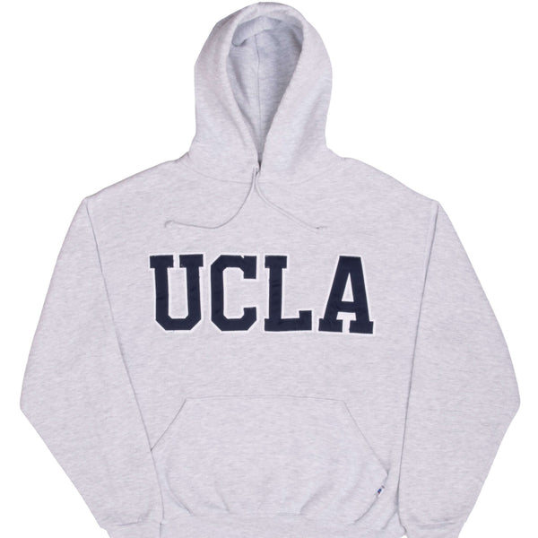 VINTAGE UCLA RUSSELL ATHLETIC GREY HOODIE SWEATSHIRT 1990S MEDIUM