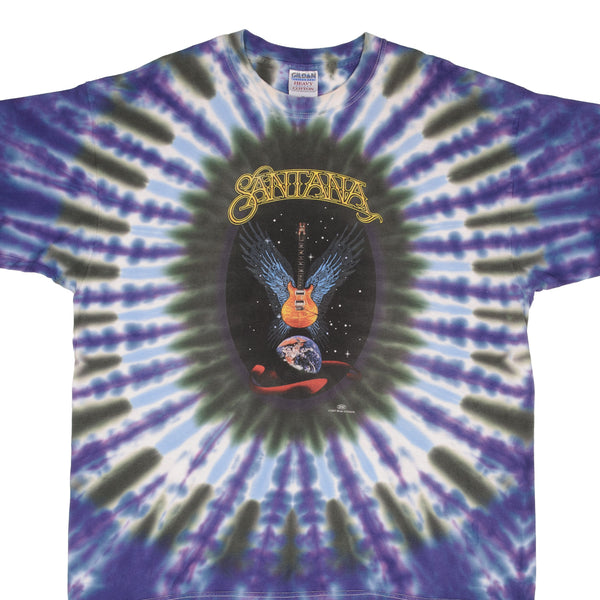 Vintage Tie Dye Santana River Of Colors Tour 1997 Tee Shirt Size 2XL