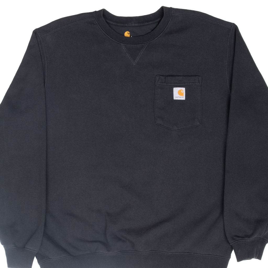 Vintage Carhartt Black Pocket Crewneck Sweatshirt 1990S Size Large