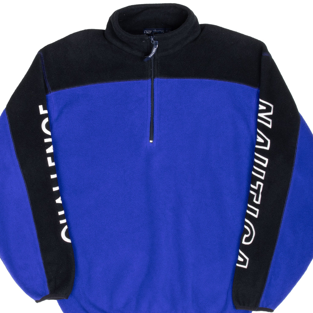 Vintage Nautica Challenge Quarter Zip Fleece Jacket 1990S Size Medium Made In Usa