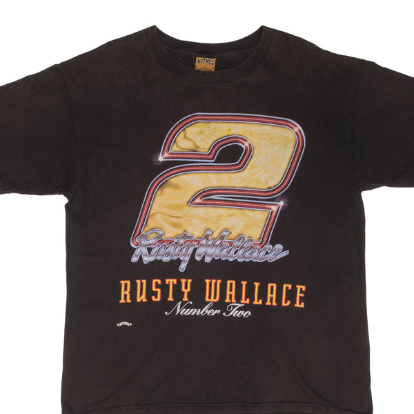 Vintage Nascar Rusty Number 2 Wallace 1990S Tee Shirt Size XL Made In USA