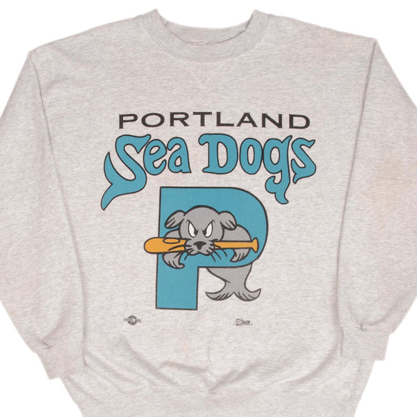 SUDADERA VINTAGE DE LOS PORTLAND SEADOGS DE LAS LB DE LOS AÑOS 90, TALLA MEDIANA, FABRICADA EN EE. UU.