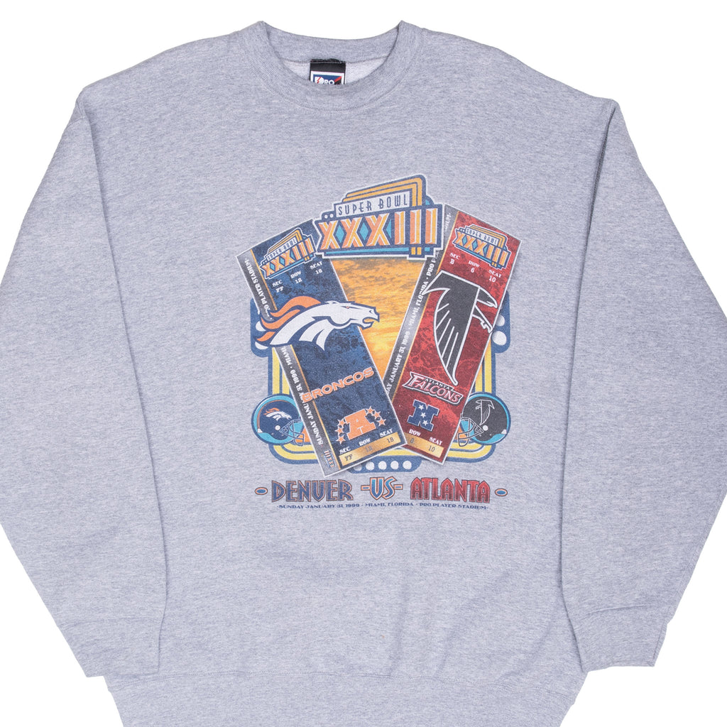 Vintage Nfl Denver Broncos Vs Atlanta Falcons Super Bowl Xxxiii 1999 Sweatshirt Size XL