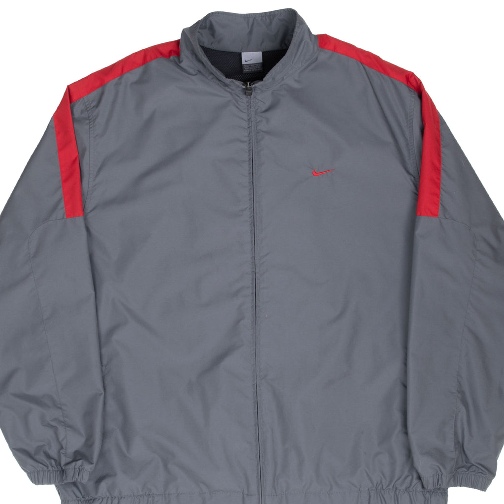 Vintage Nike Classic Swoosh Grey Red Windbreaker Jacket Size 2Xl 2000S