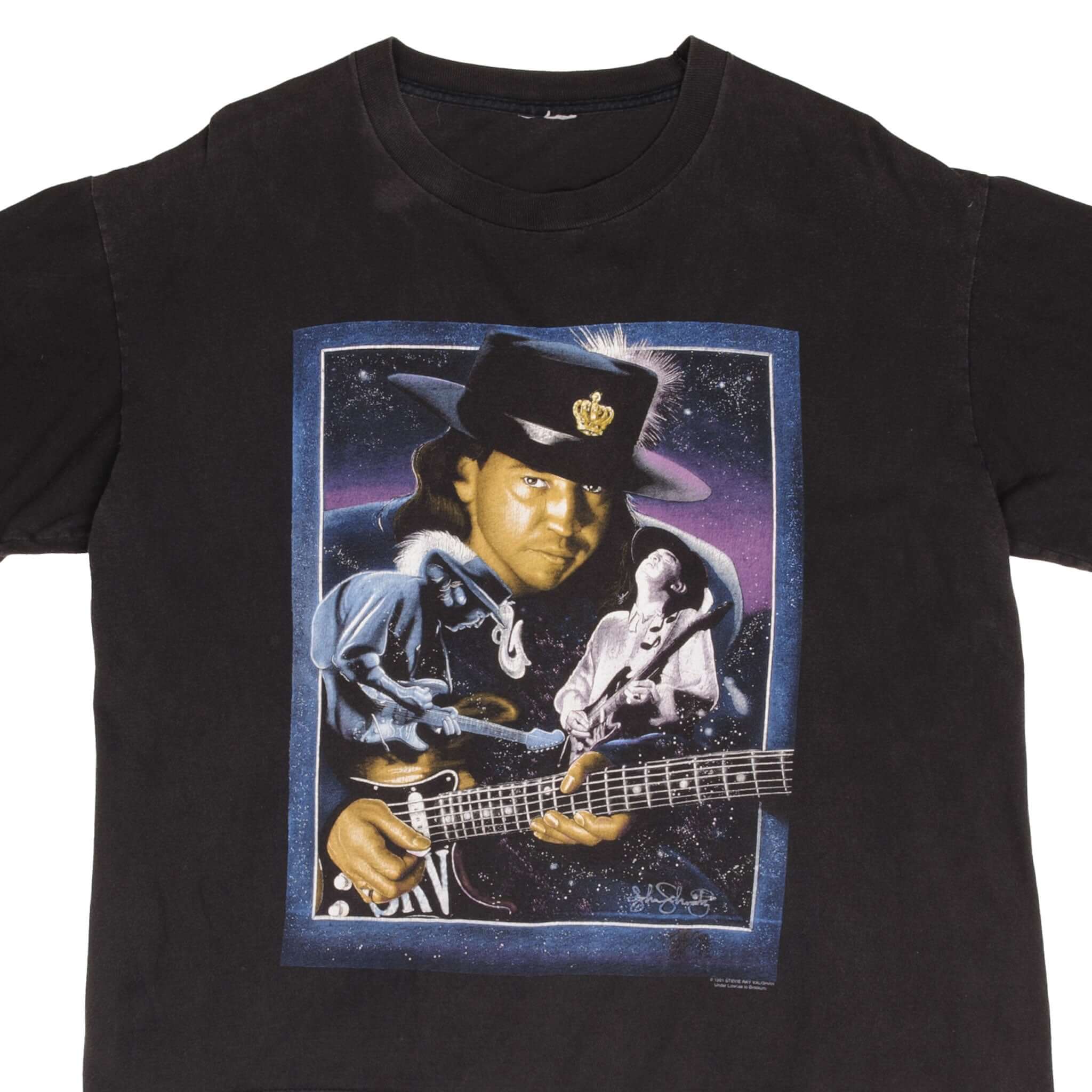 Vintage Stevie Ray Vaughan 1991 Tee Shirt Size XL With Single Stitch Sleeves