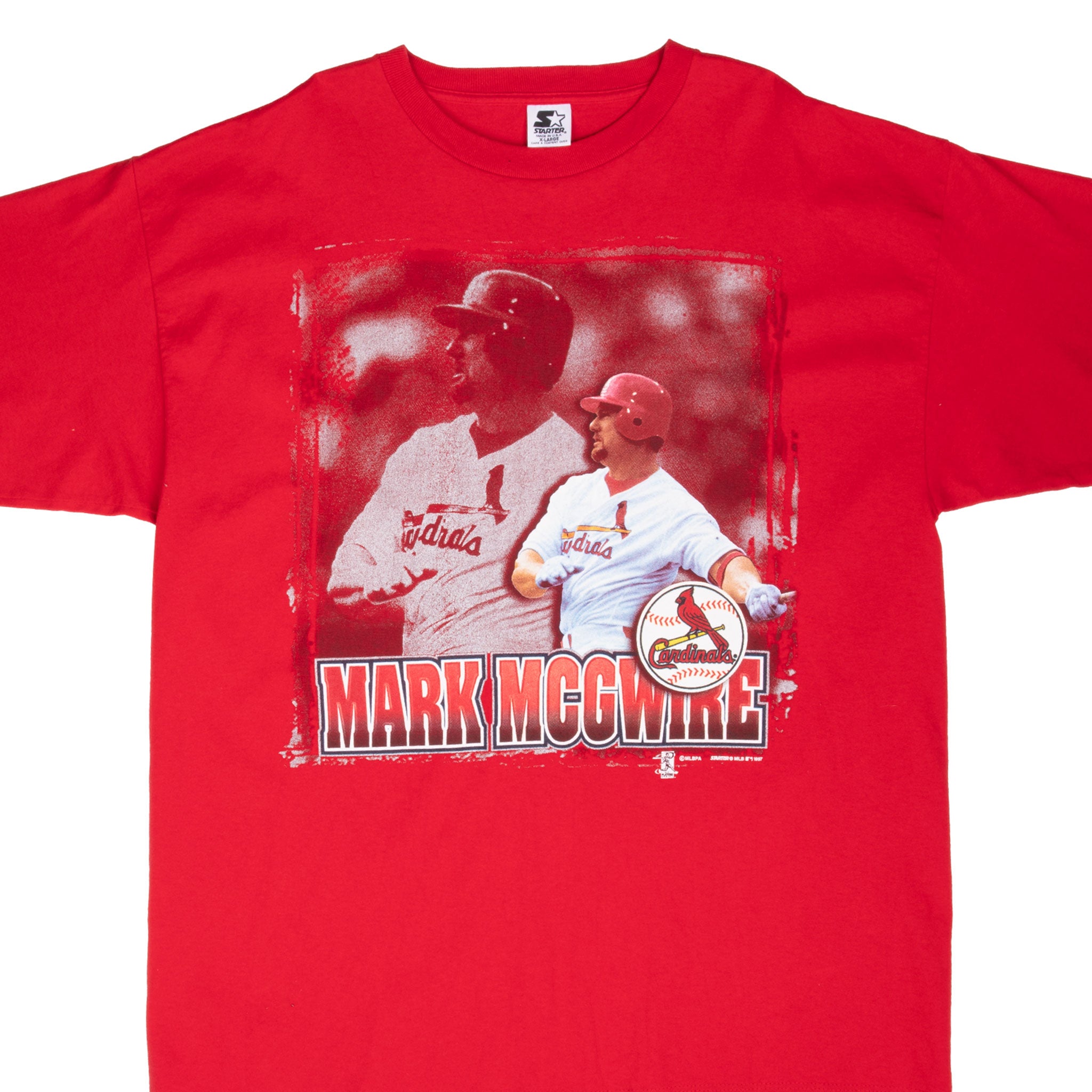 Vintage Mlb St Louis Cardinals Mark Mcgwire 1997 Starter Tee Shirt Size Large Made In Usa