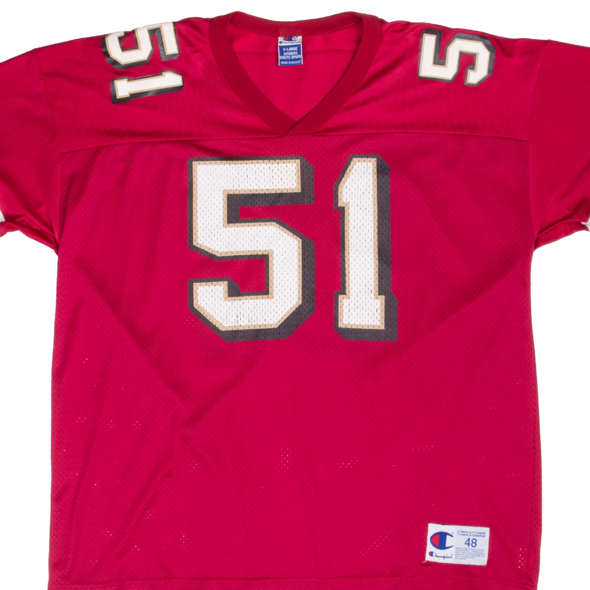 Vintage Nfl San Francisco 49Ers Norton #51 Champion Jersey 1990S Size Xl