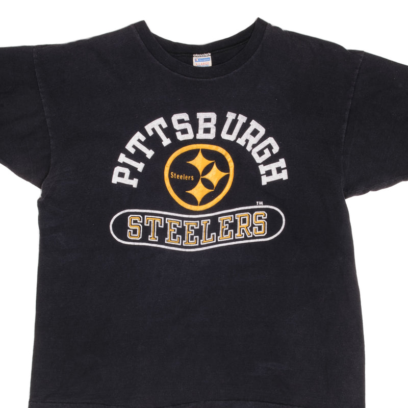 Vintage Champion NFL Pittsburgh Steelers Tee Shirt 1980S Size Large Made In USA With Single Stitch Sleeves