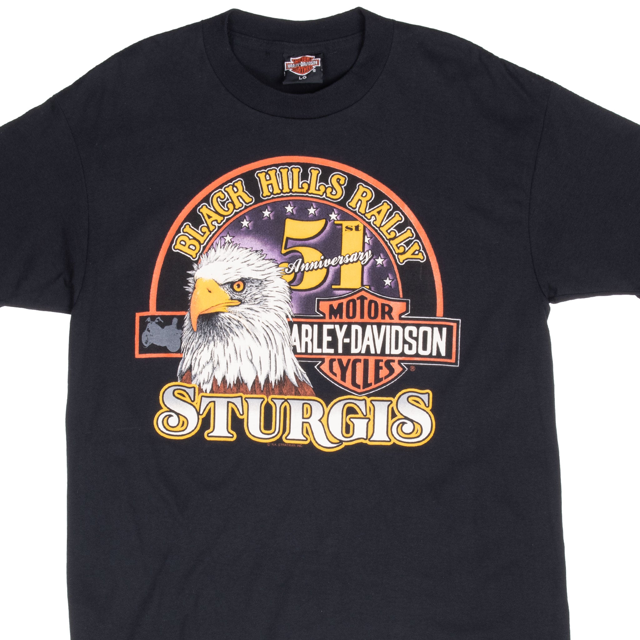 Vintage Harley Davidson Sturgis Black Hills Rally 1991 Tee Shirt Size Medium Made In Usa With Single Stitch Sleeves