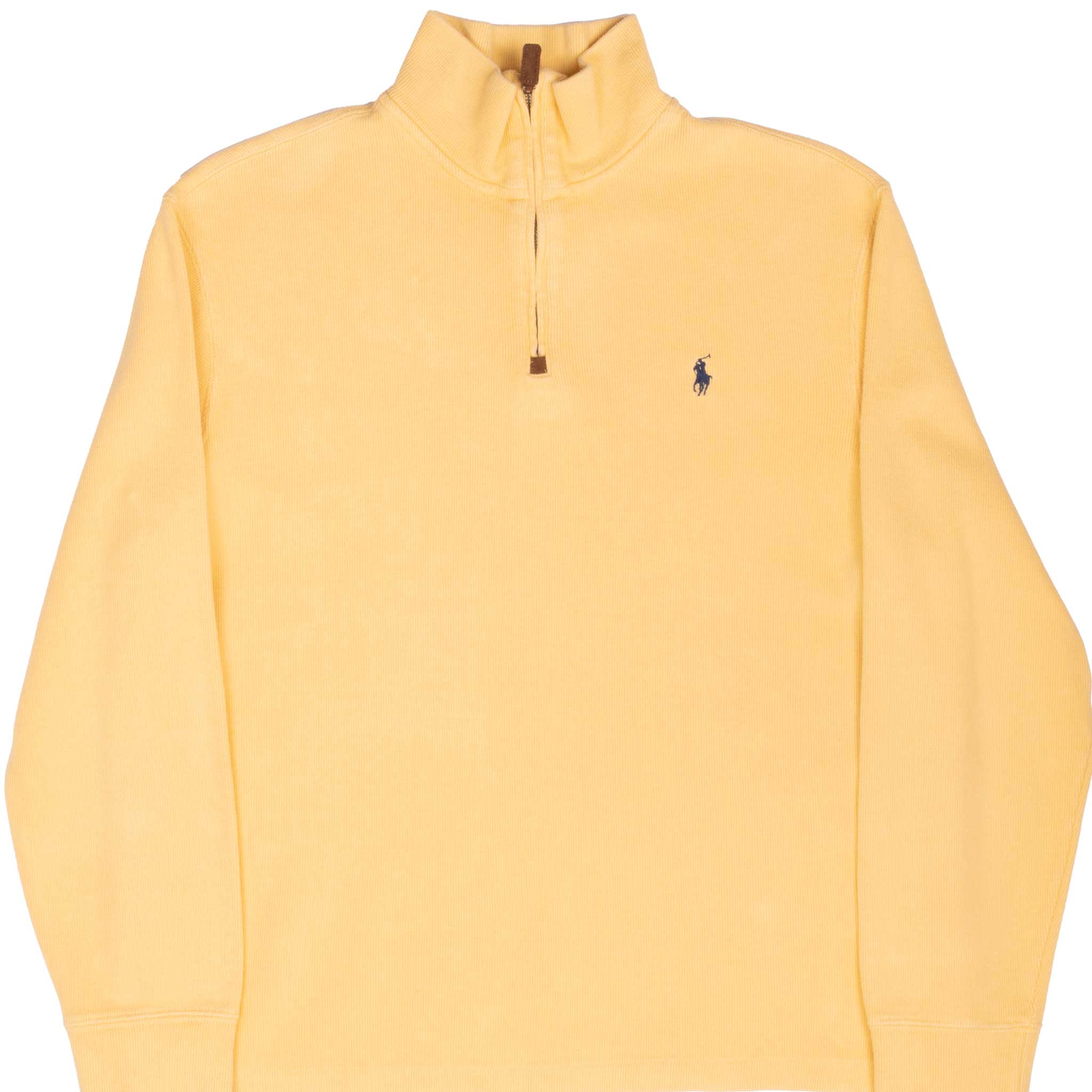 Vintage Ralph Lauren Yellow Quarter Zip Sweater 1990S Size Medium