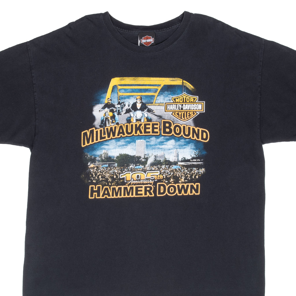 Vintage Harley Davidson 105 Years Anniversary Milwaukee Wisconsin Tee Shirt 2008 Size XL