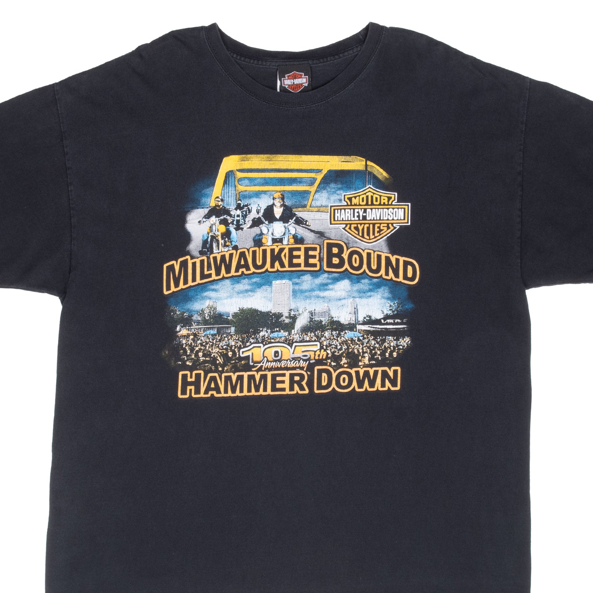 Vintage Harley Davidson 105 Years Anniversary Milwaukee Wisconsin Tee Shirt 2008 Size XL