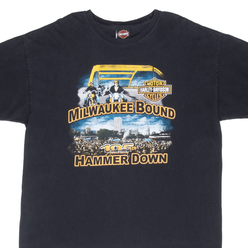 Vintage Harley Davidson 105 Years Anniversary Milwaukee Wisconsin Tee Shirt 2008 Size XL