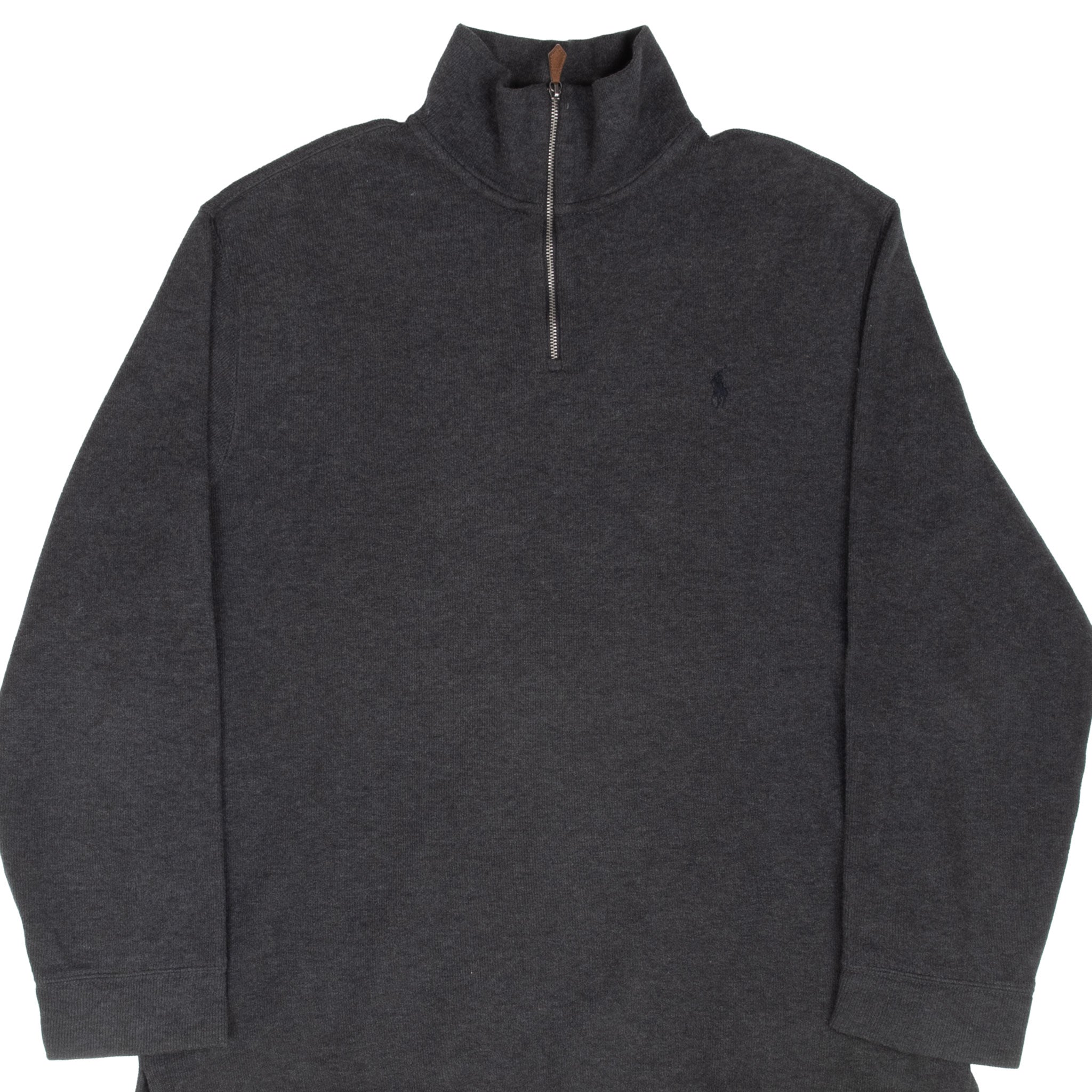 Vintage Polo Ralph Lauren Dark Grey Quarter 1/4 Zip Sweater 1990S Size Large