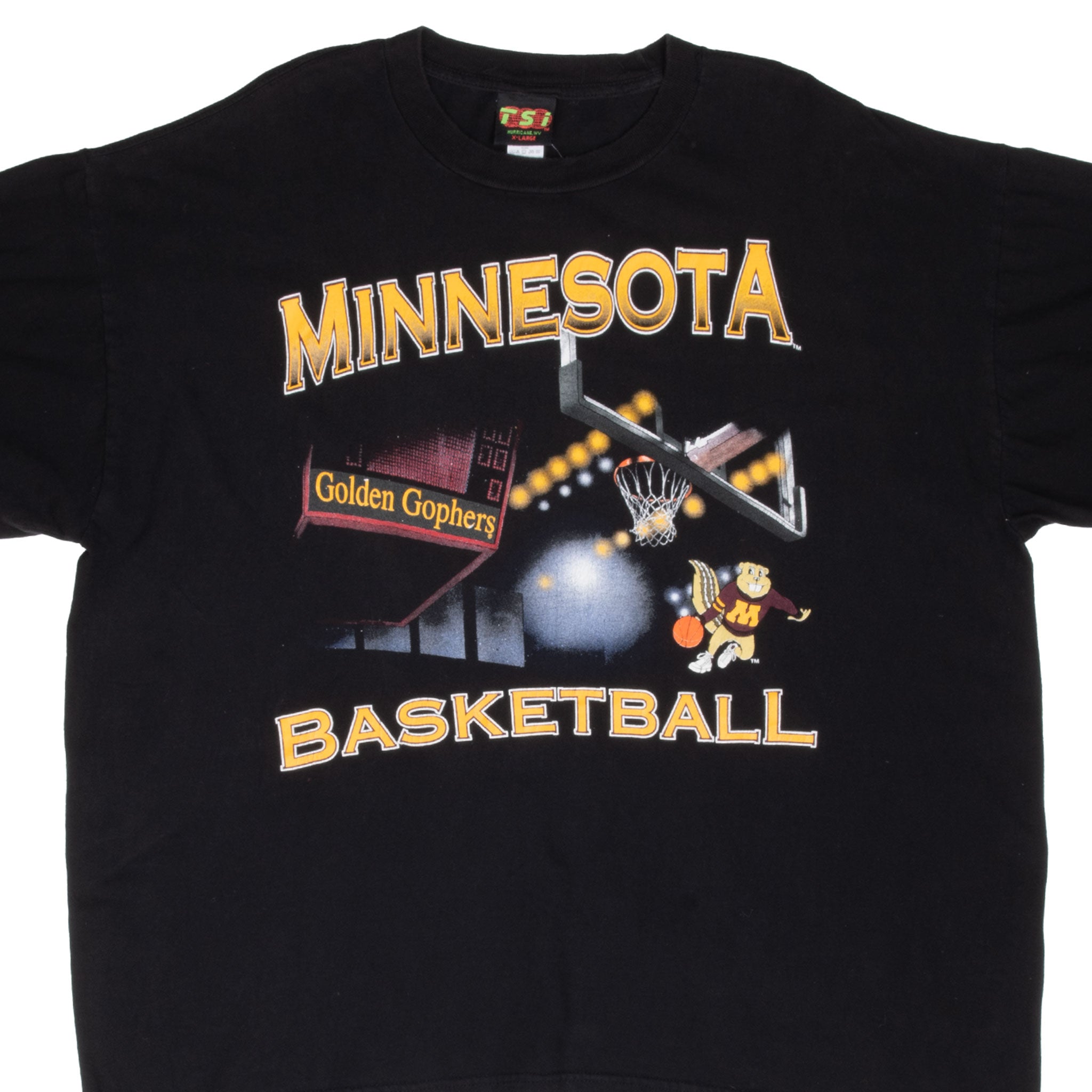 Vintage Ncaa Minnesota Golden Gophers Basketball 1990S Tee Shirt Size XL With Single Stitch Sleeves
