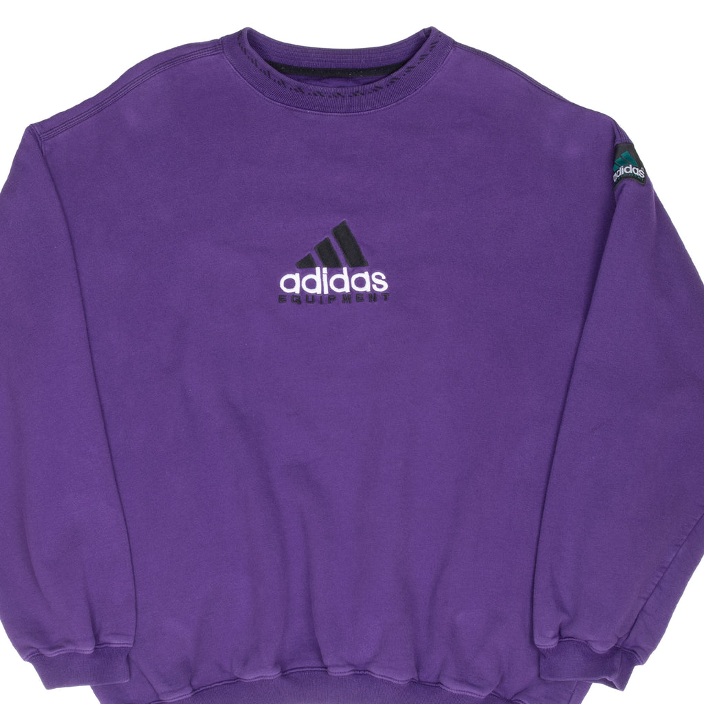 Vintage Adidas Equipment Purple Sweatshirt 1990S Size Large