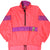Front of pink Ocean Pacific Xtreme Air pullover jacket with purple bands and black half zip